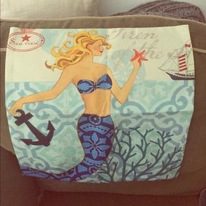 Mermaid Pillow Cover (Blonde) - 18 x 18 inches